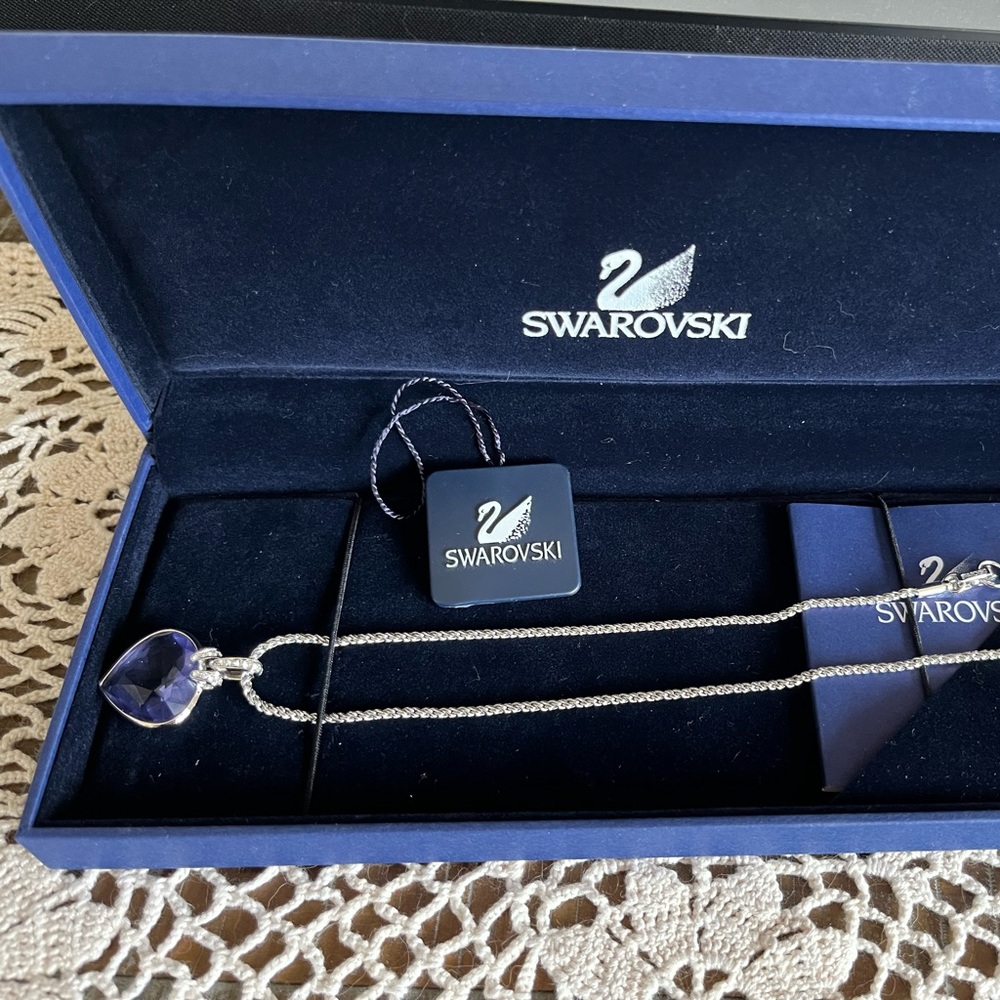 Swarovski purple heart necklace